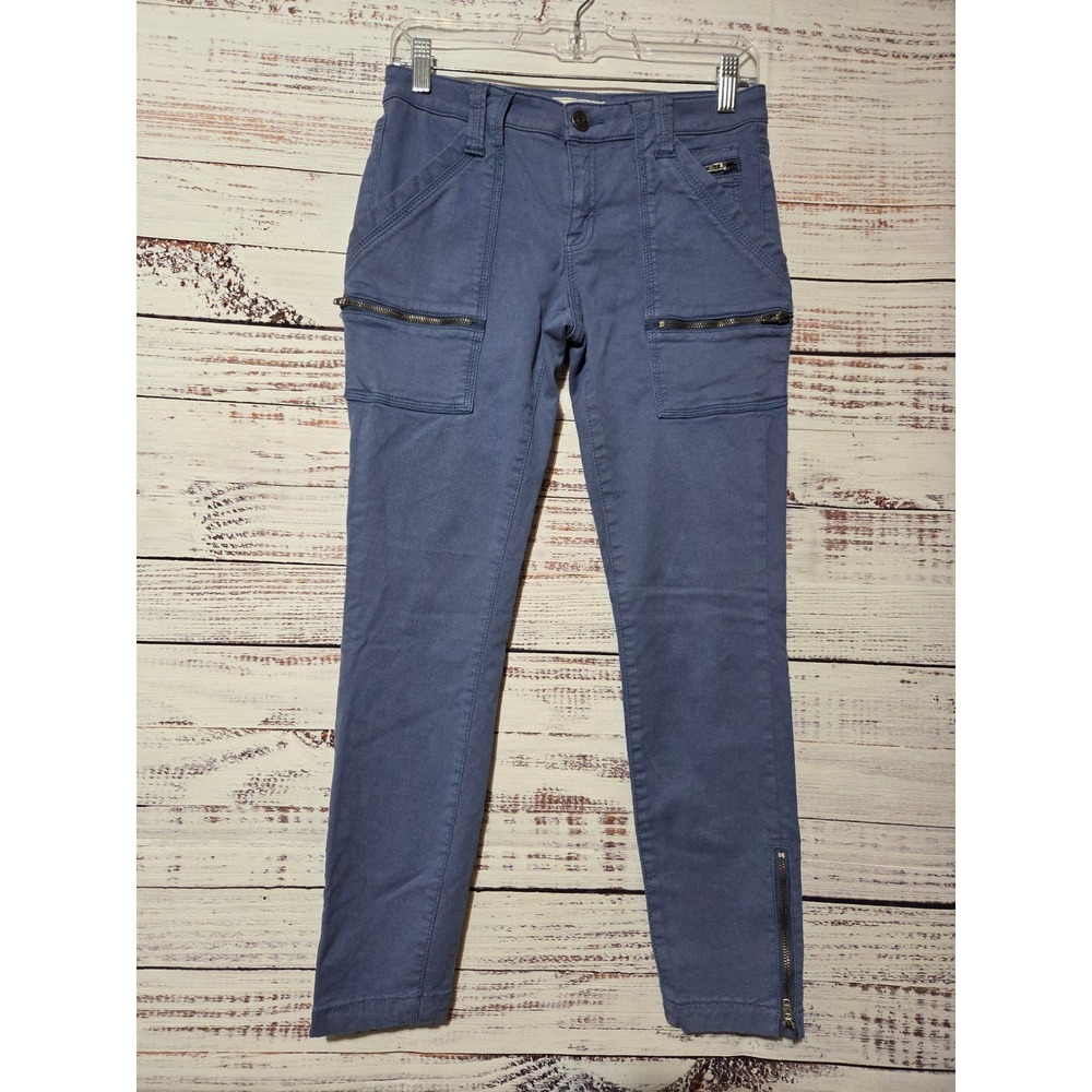 Joie Women Blue Cargo Skinny Pants Ankle Zip Utility Slim Fit Size 27